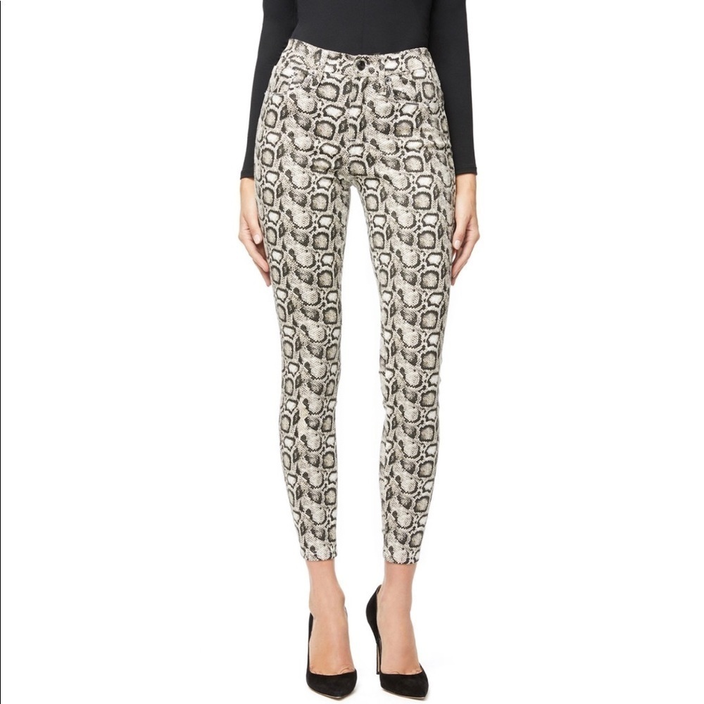 Good American Good Legs Snake-Print Skinny Jeans
